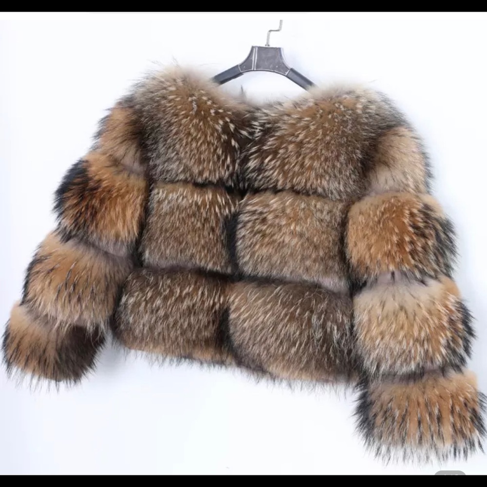 Winter Coat: Real Raccoon Fur Jacket